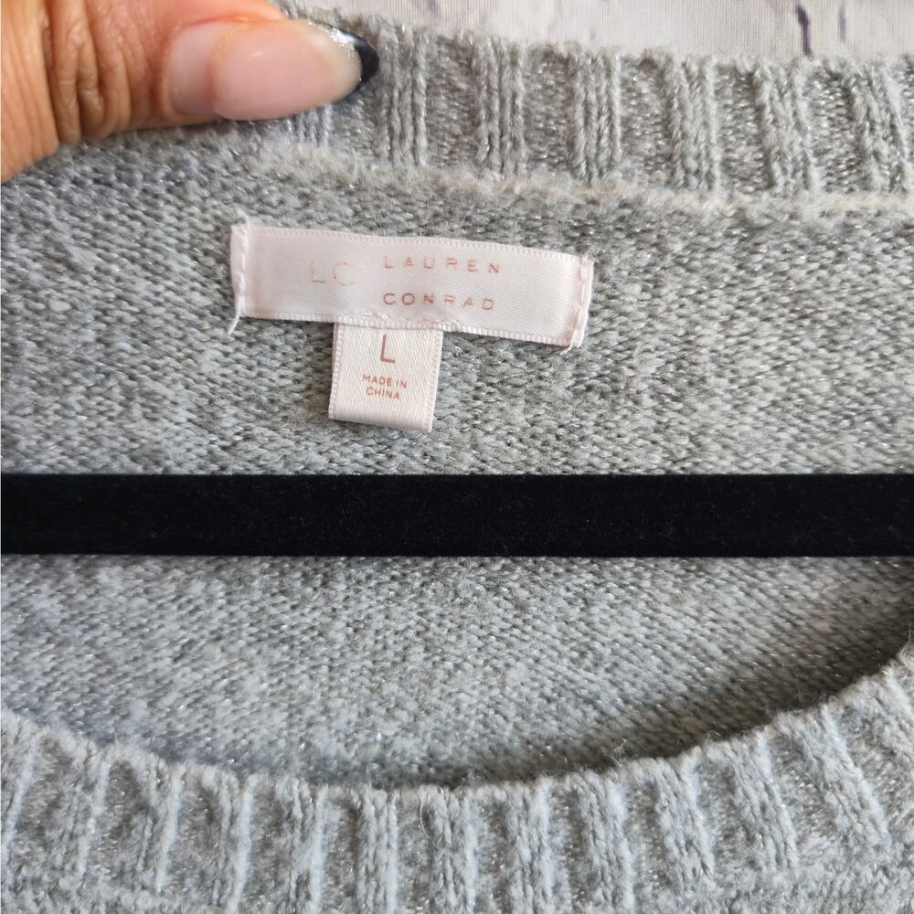 Lauren Conrad Gray Crewneck Mermaidcore Sweater - Picture 4 of 13
